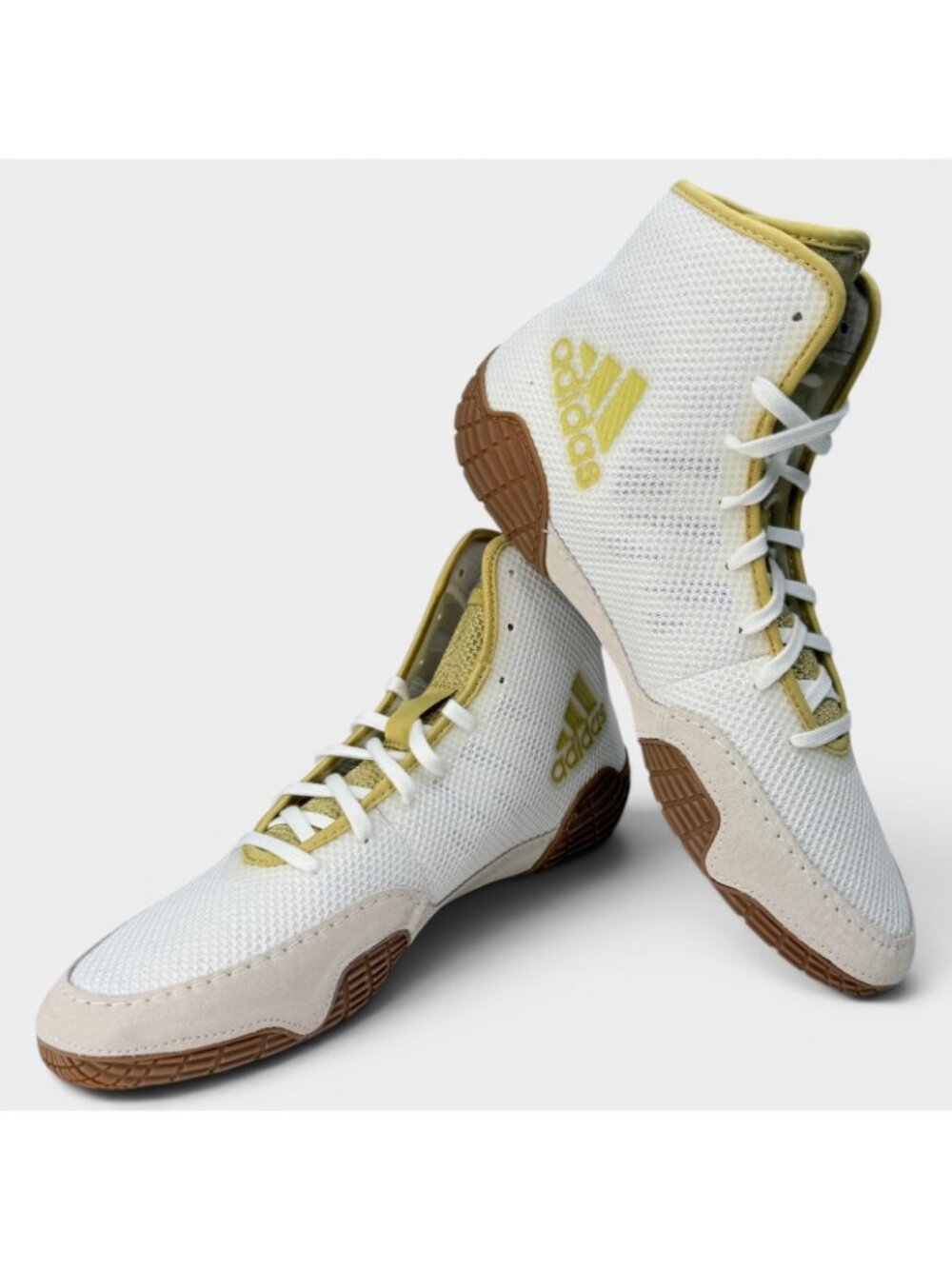 adidas Tech Fall 2.0 Wrestling Shoes White Gold Mens 10 FZ5389 - Picture 7 of 14